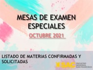 Listado de Mesas Especiales OCTUBRE solicitadas y confirmadas